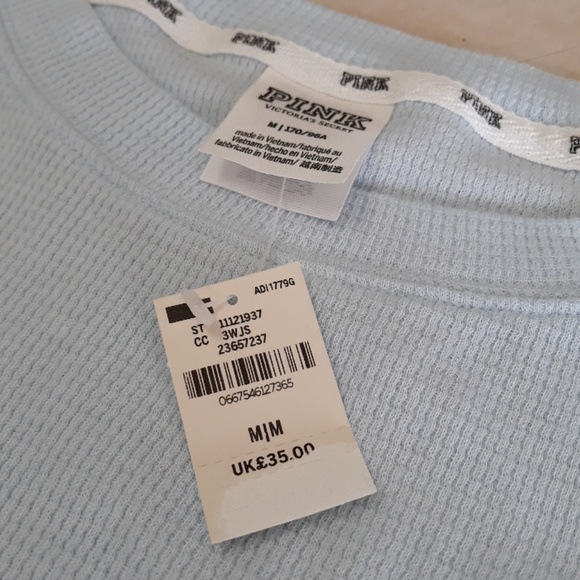 VS PINK soft baby blue thermal top - Picture 6 of 8